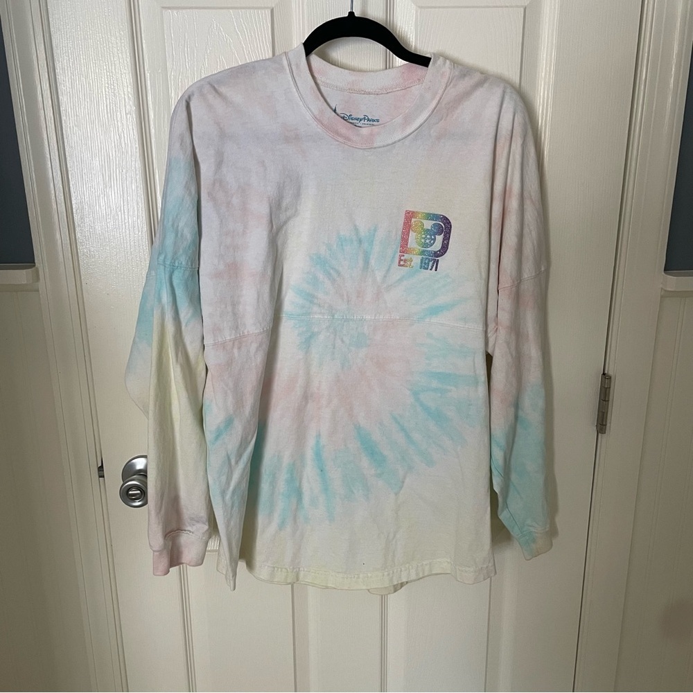 Walt Disney World Cotton Candy Tie Dye Glitter Spirit Jersey Size M Womens